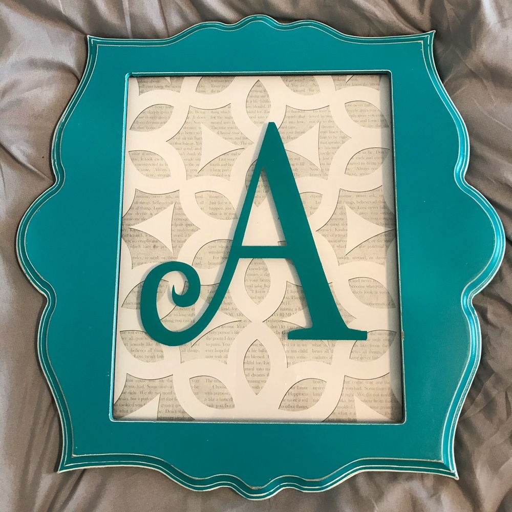 “A” Initial Plaque Wall Decor
